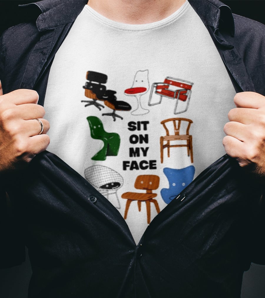 Sit On My Face Mid Century Modern Furniture Iconic Chair Collection T-Shirt