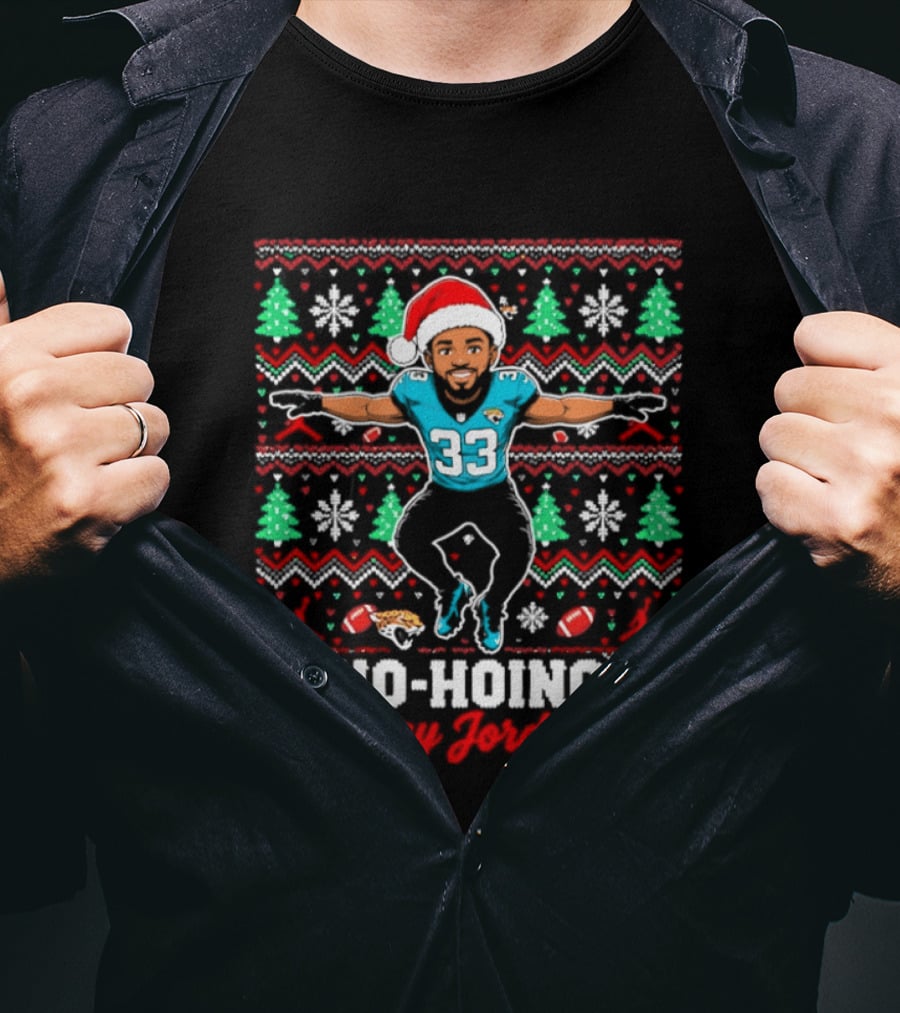 Bhayshul Tuten Jacksonville Jaguars Ho Hoing In My Jordans Ugly Christmas Sweater Football Holiday T-Shirt