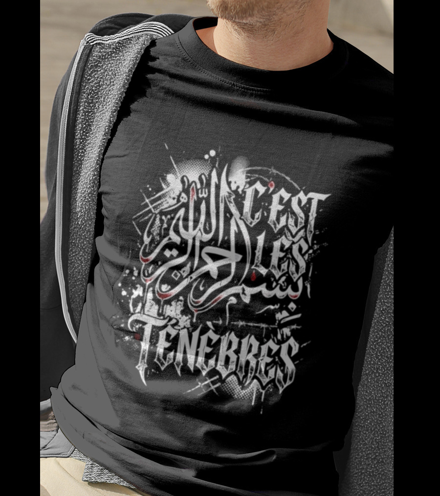Bismillah C'est Les Ténèbres Arabic Dark Streetwear Splatter T-Shirt