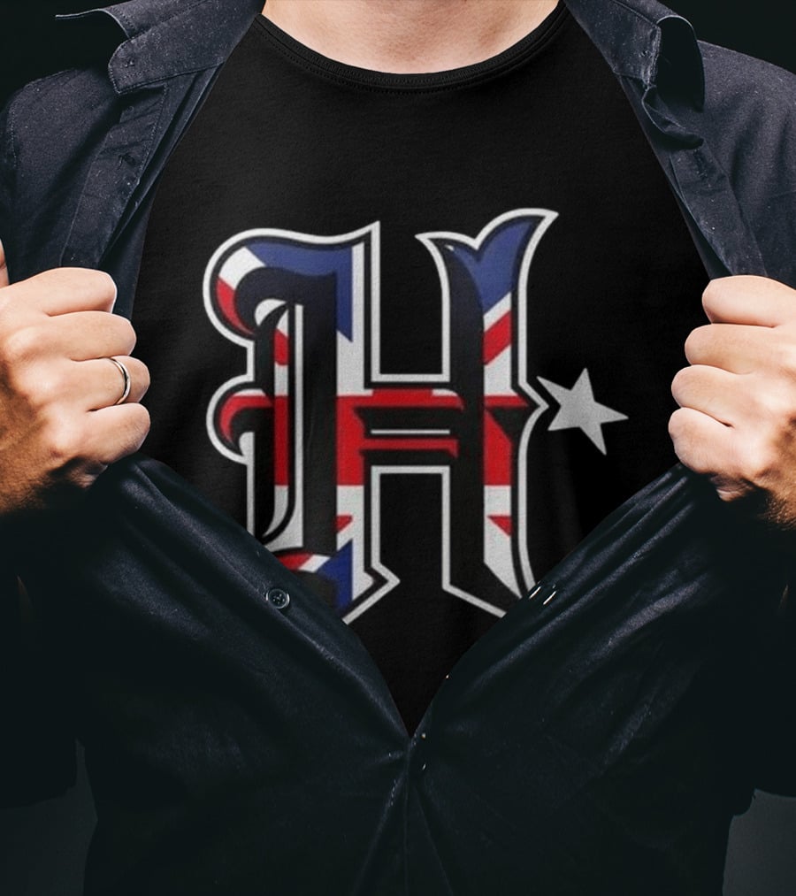 Houston Texans London 2026 Black Union Jack H T-Shirt