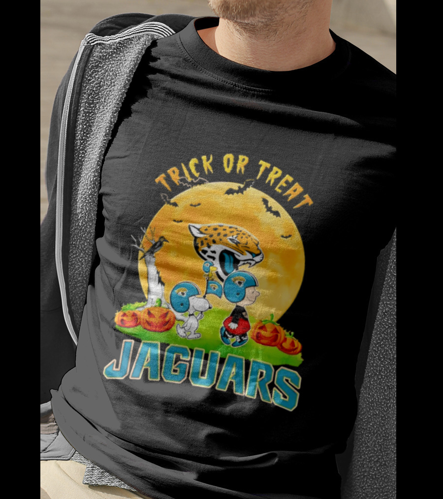 Trick Or Treat Jacksonville Jaguars Peanuts Halloween Abbey Road 2026 T-Shirt