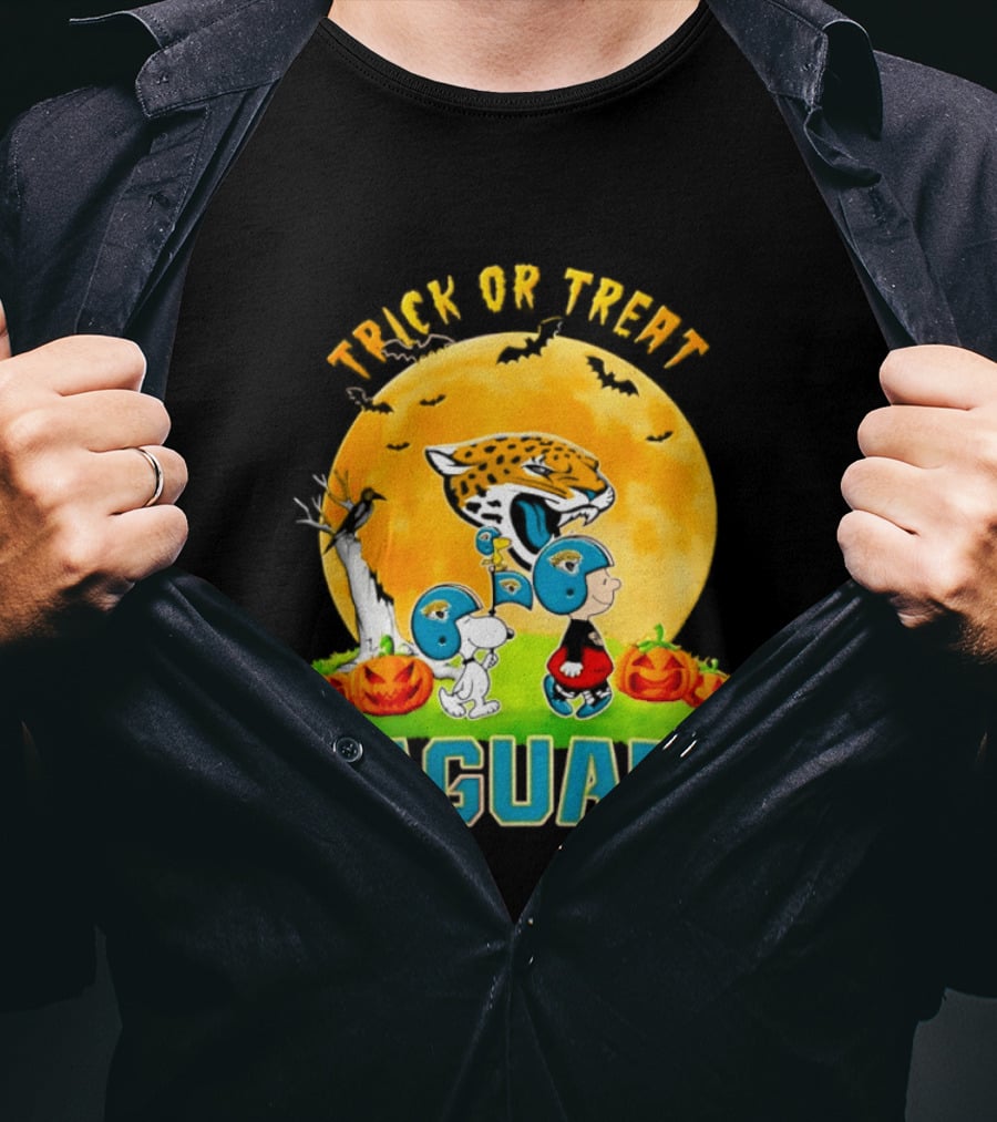 Trick Or Treat Jacksonville Jaguars Peanuts Halloween Abbey Road 2026 T-Shirt