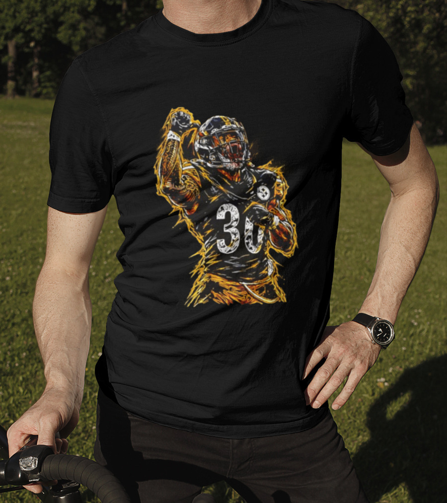 Pittsburgh Steelers Jaylen Warren 30 Scream NFL Football Player T-Shirt