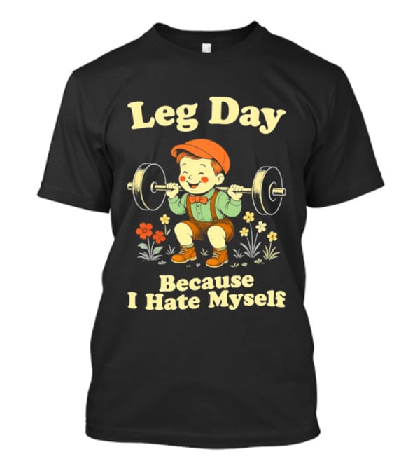 Leg Day Because I Hate Myself Cute Vintage Gym Humor T-Shirt