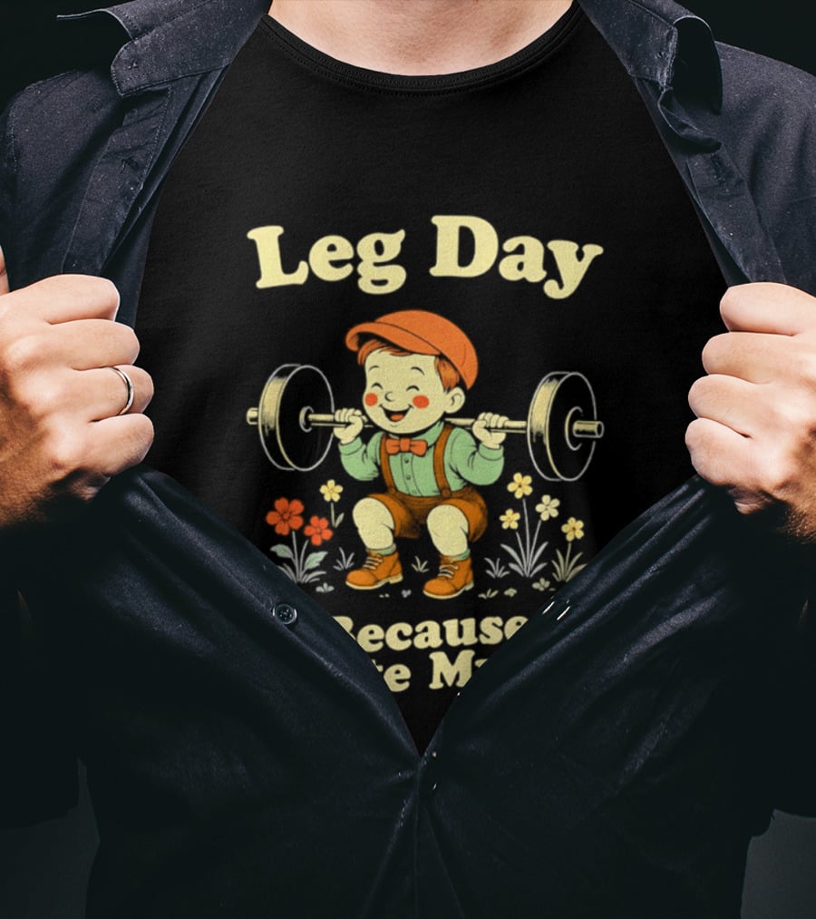 Leg Day Because I Hate Myself Cute Vintage Gym Humor T-Shirt