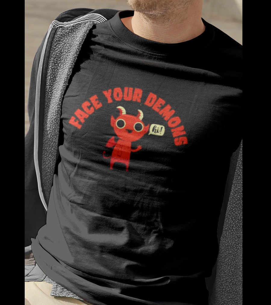Face Your Demons Devil Cartoon T-Shirt
