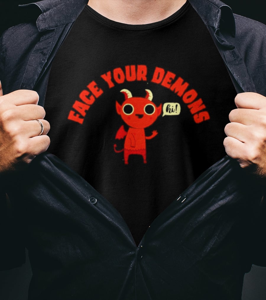 Face Your Demons Devil Cartoon T-Shirt