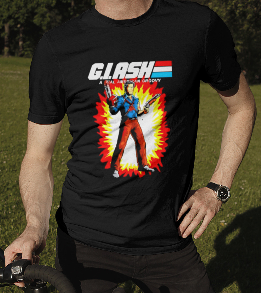 G.I. Ash A Real American Groovy Evil Dead Character Explosion T-Shirt