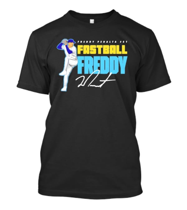 Freddy Peralta #51 Fastball Freddy Signature Pitching Pose T-Shirt