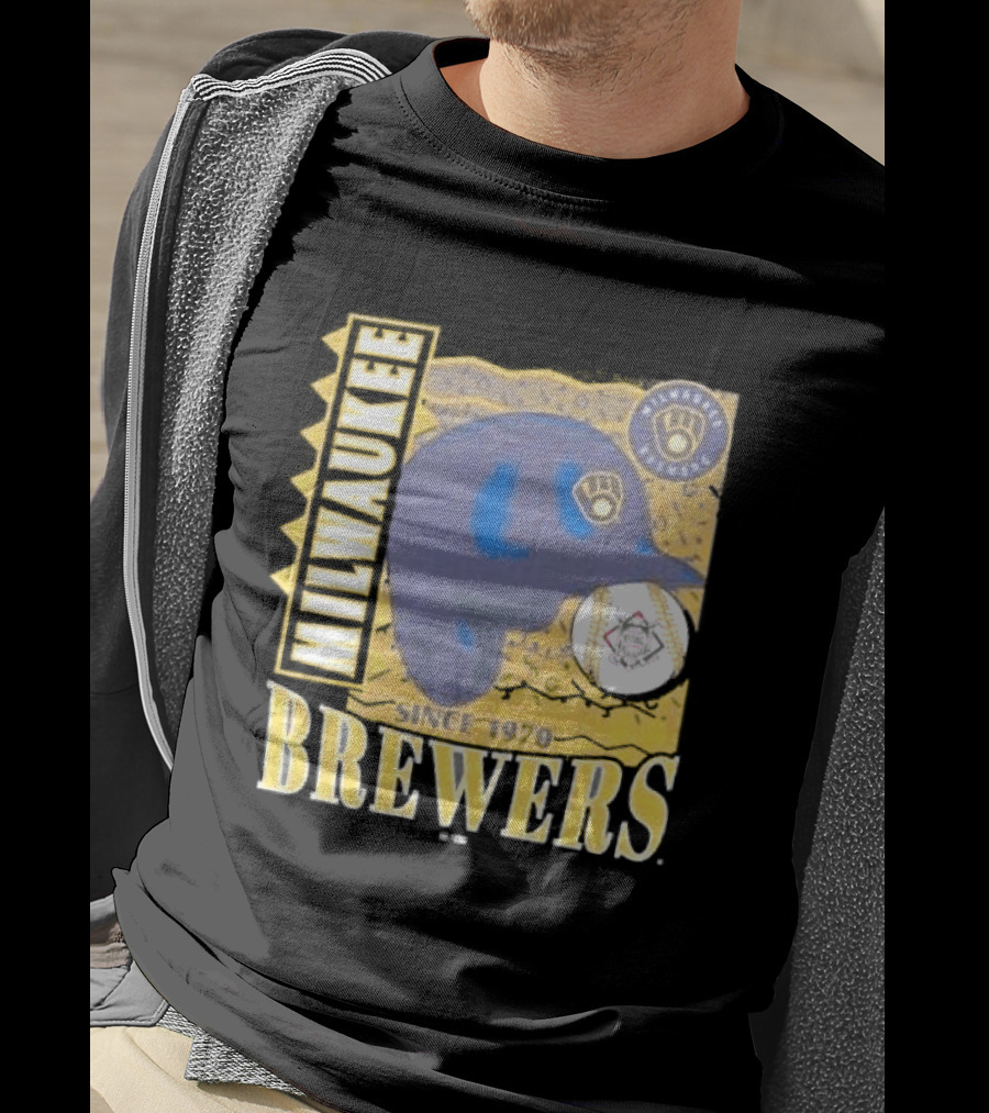 Milwaukee Brewers Since 1970 Helmet T-Shirt