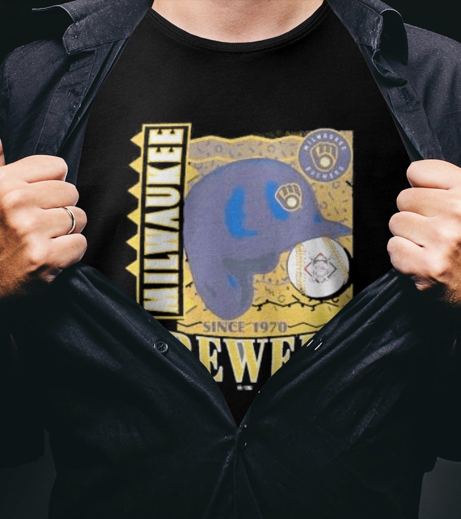 Milwaukee Brewers Since 1970 Helmet T-Shirt