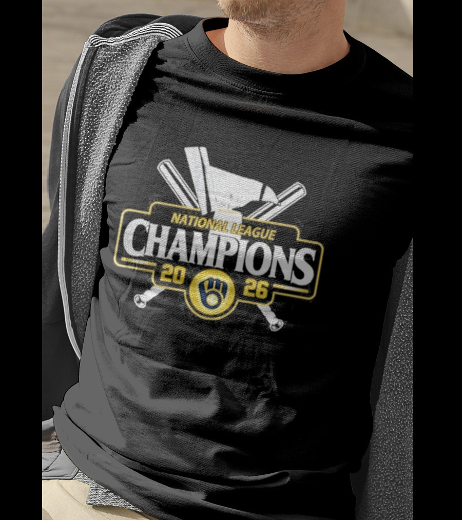 Milwaukee Brewers 2026 National League Champions Baseball Trophy T-Shirt