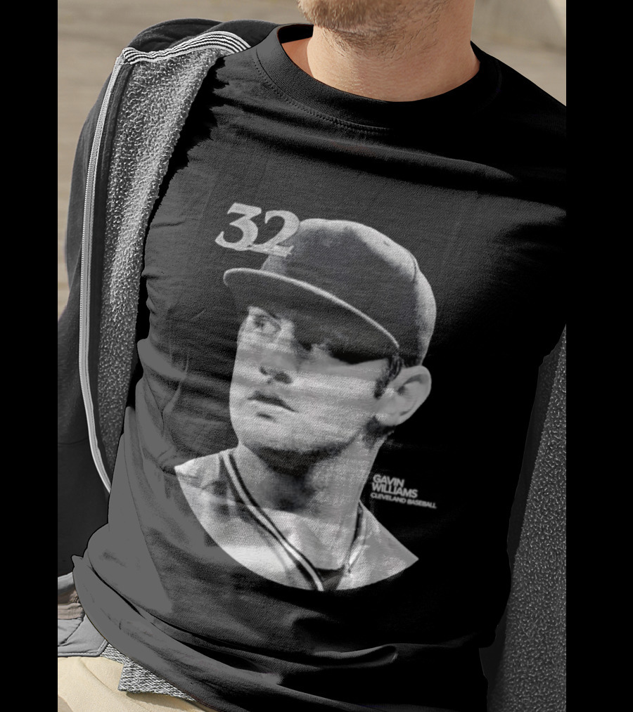 Gavin Williams 32 Cleveland Guardians Vintage Lineage Series T-Shirt