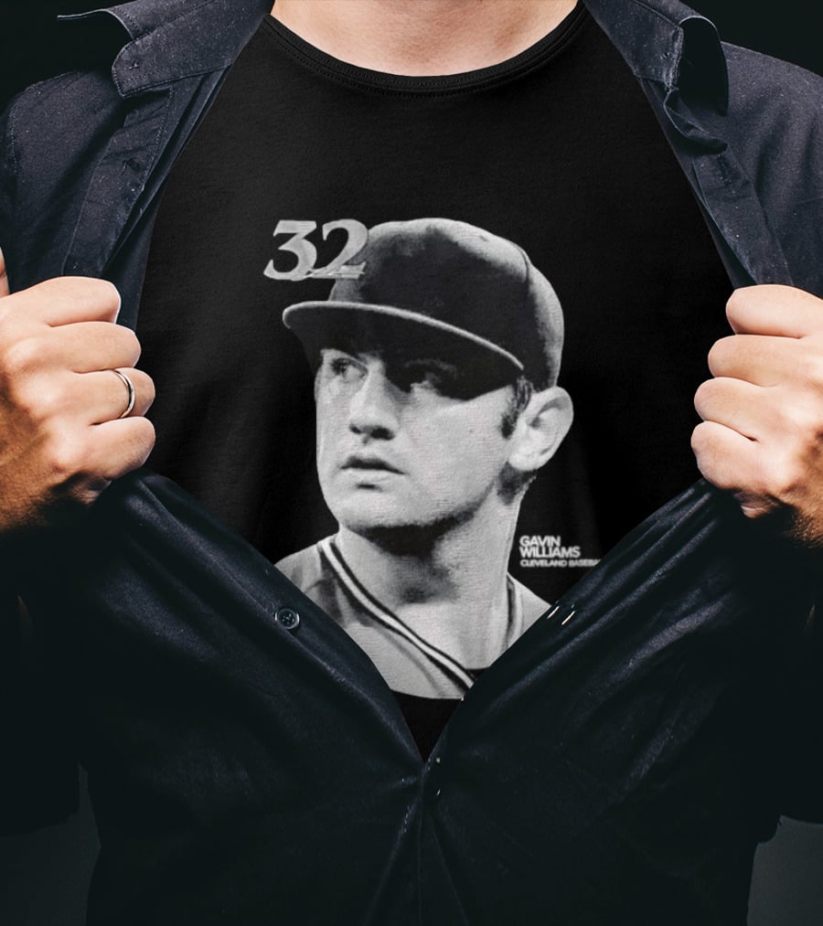 Gavin Williams 32 Cleveland Guardians Vintage Lineage Series T-Shirt