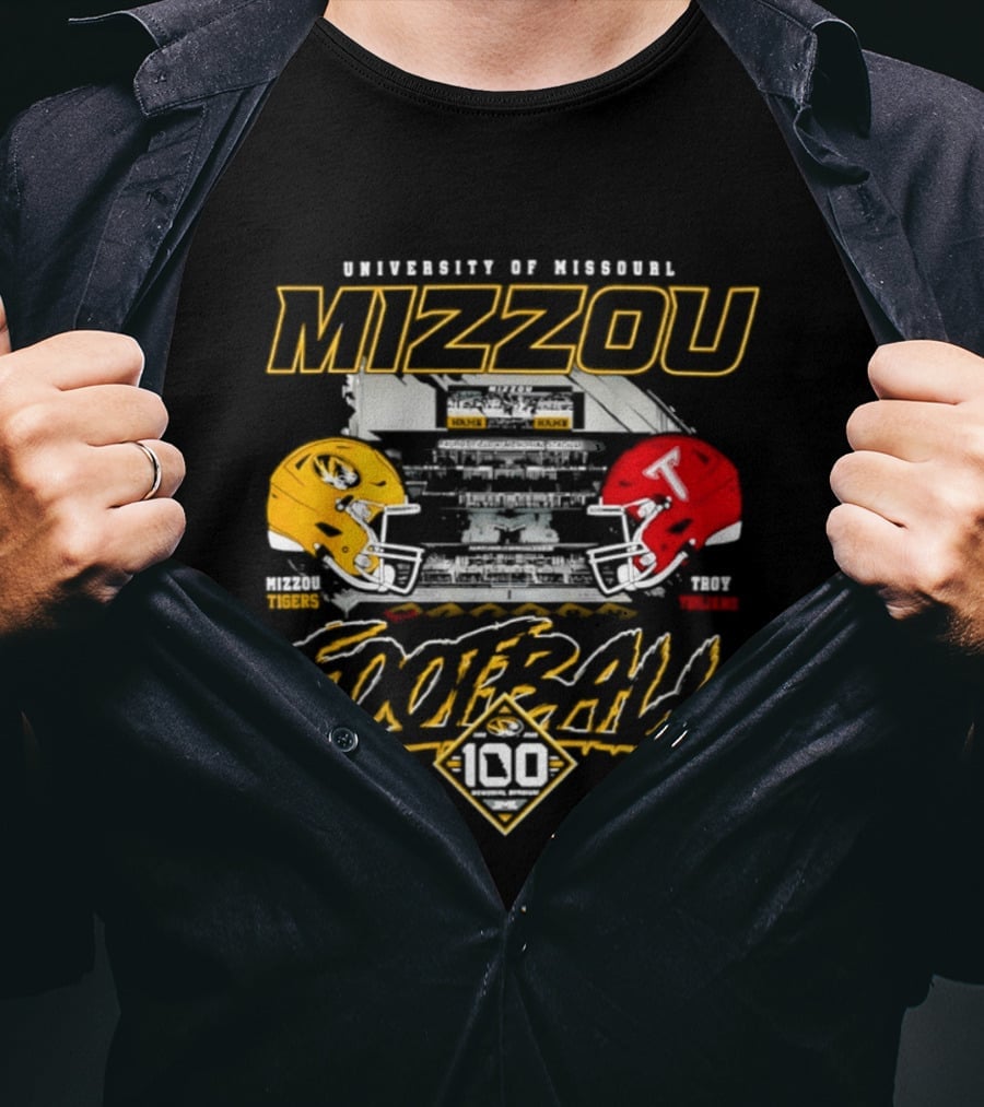Mizzou Tigers Football Vs Troy Trojans Centennial Game September 19 2026 Faurot Field Memorial Stadium T-Shirt