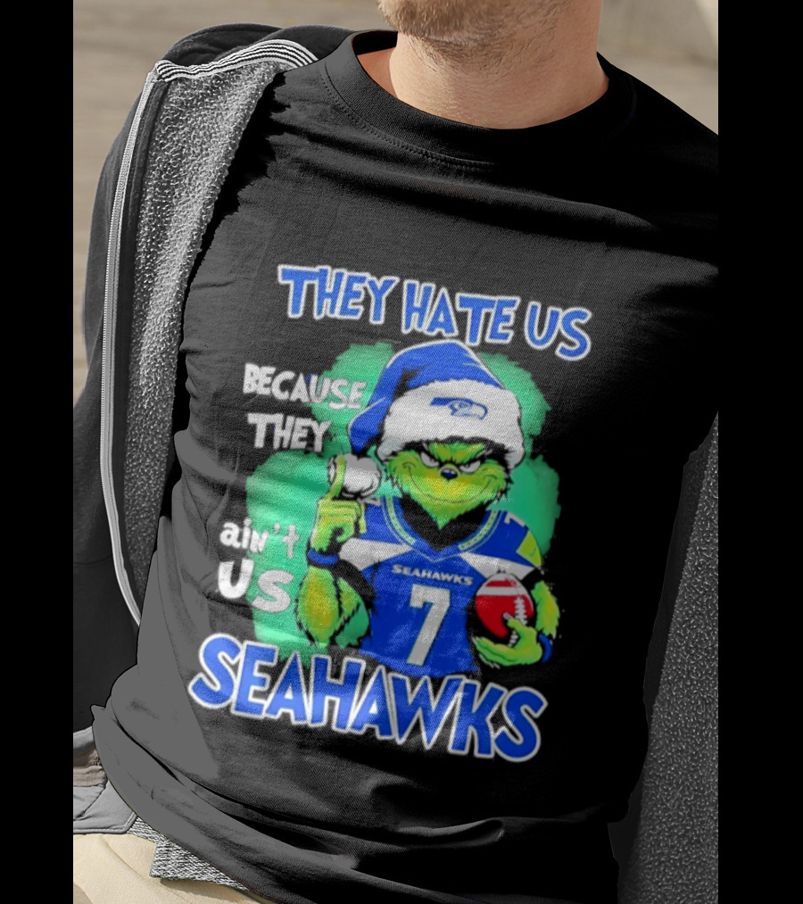 Grinch Seahawks 2026 Christmas They Hate Us Because They Ain't Us T-Shirt