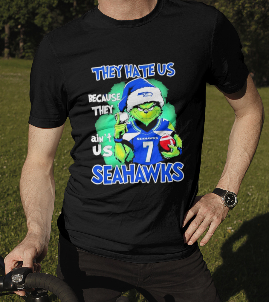 Grinch Seahawks 2026 Christmas They Hate Us Because They Ain't Us T-Shirt