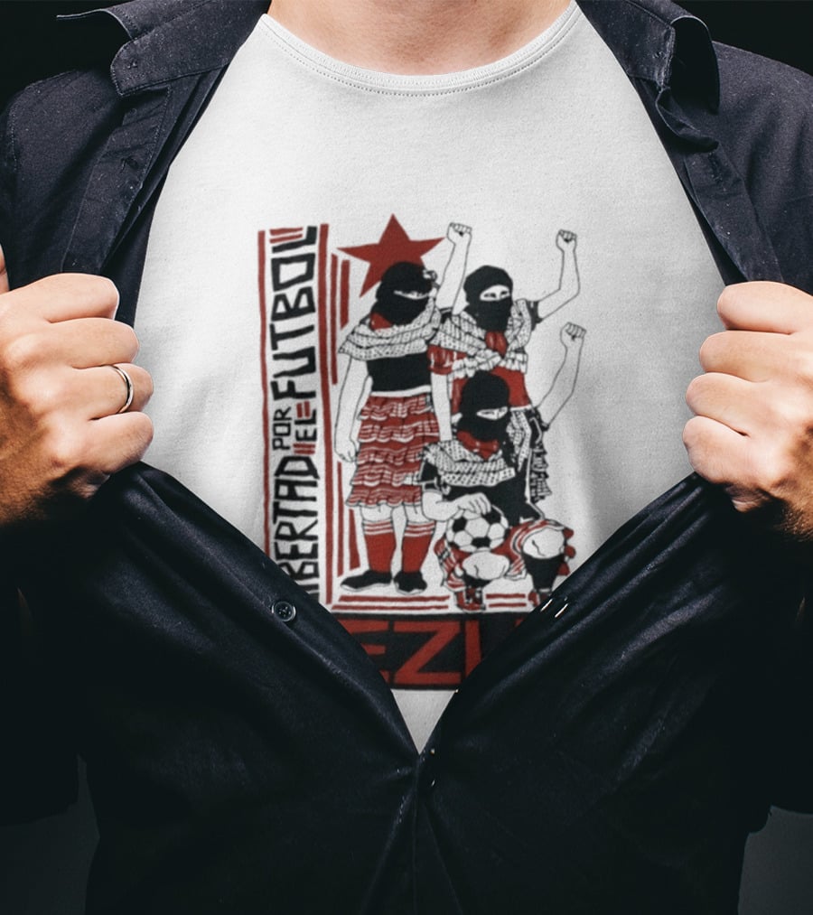 A La Libertad Por El Futbol EZLN Zapatista Red Star Movement T-Shirt
