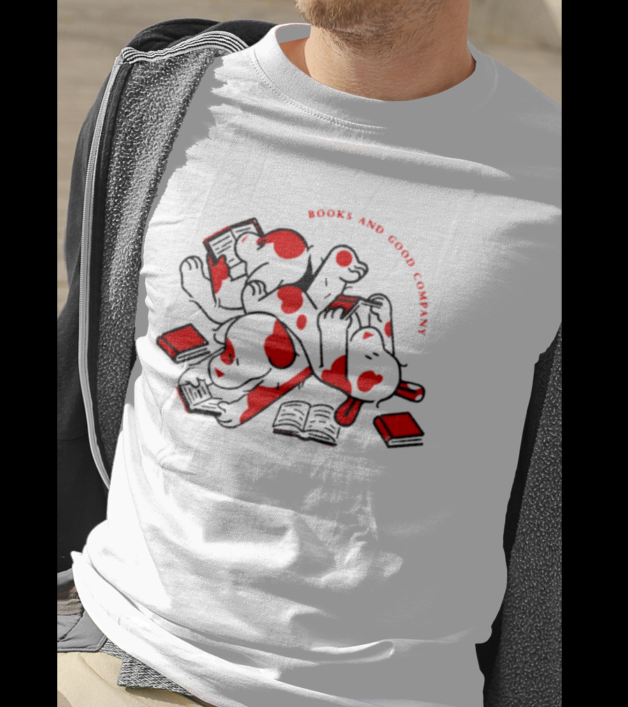 Books And Good Company Reading Dogs Bookworm T-Shirt