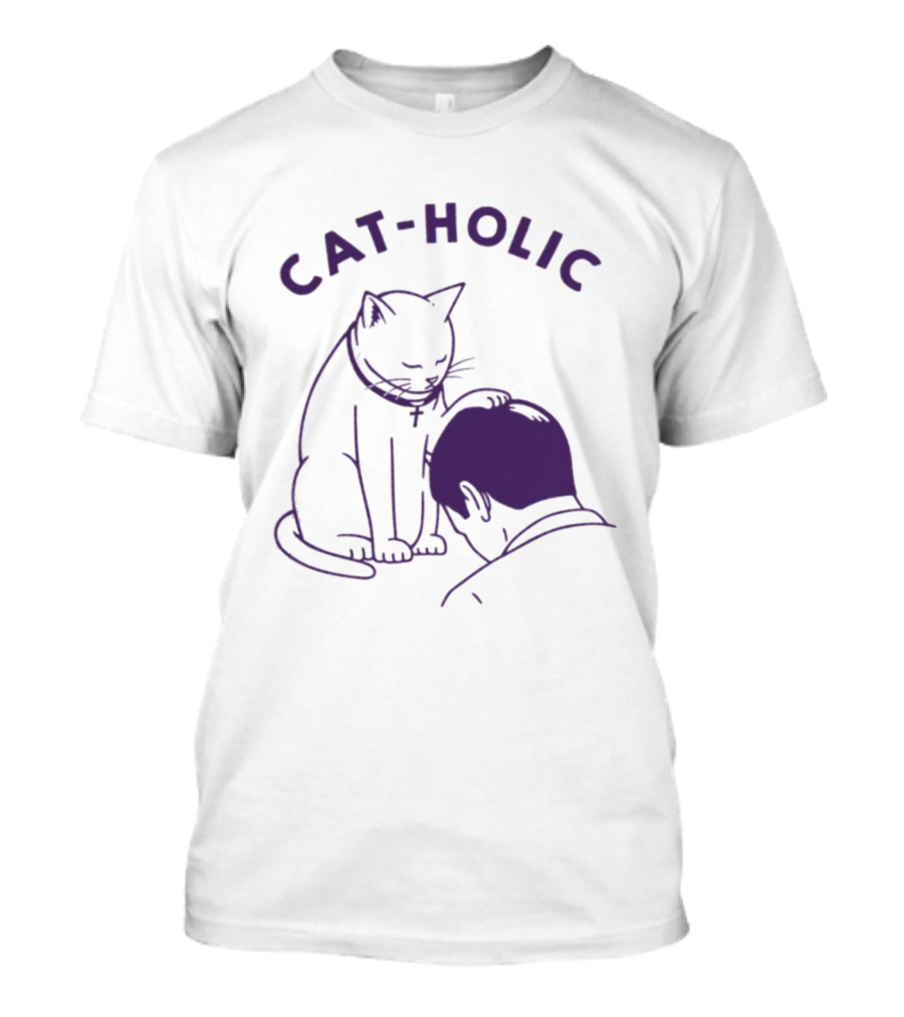 Cat Holic Cat Lover Bowing To Cat T-Shirt