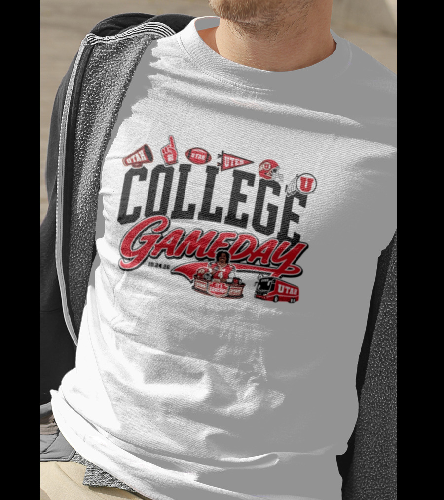 Devon Dampier Utah Utes 2026 ESPN College Gameday Week 8 Football Helmets And Cheer T-Shirt