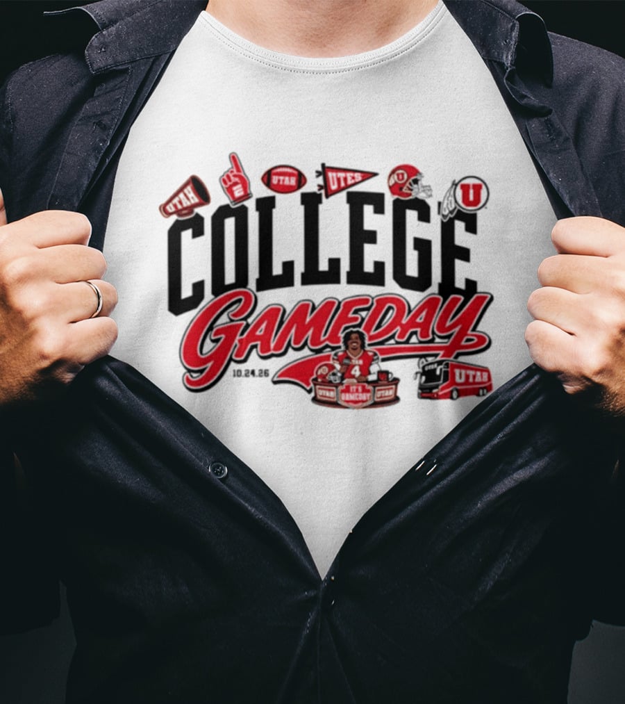 Devon Dampier Utah Utes 2026 ESPN College Gameday Week 8 Football Helmets And Cheer T-Shirt