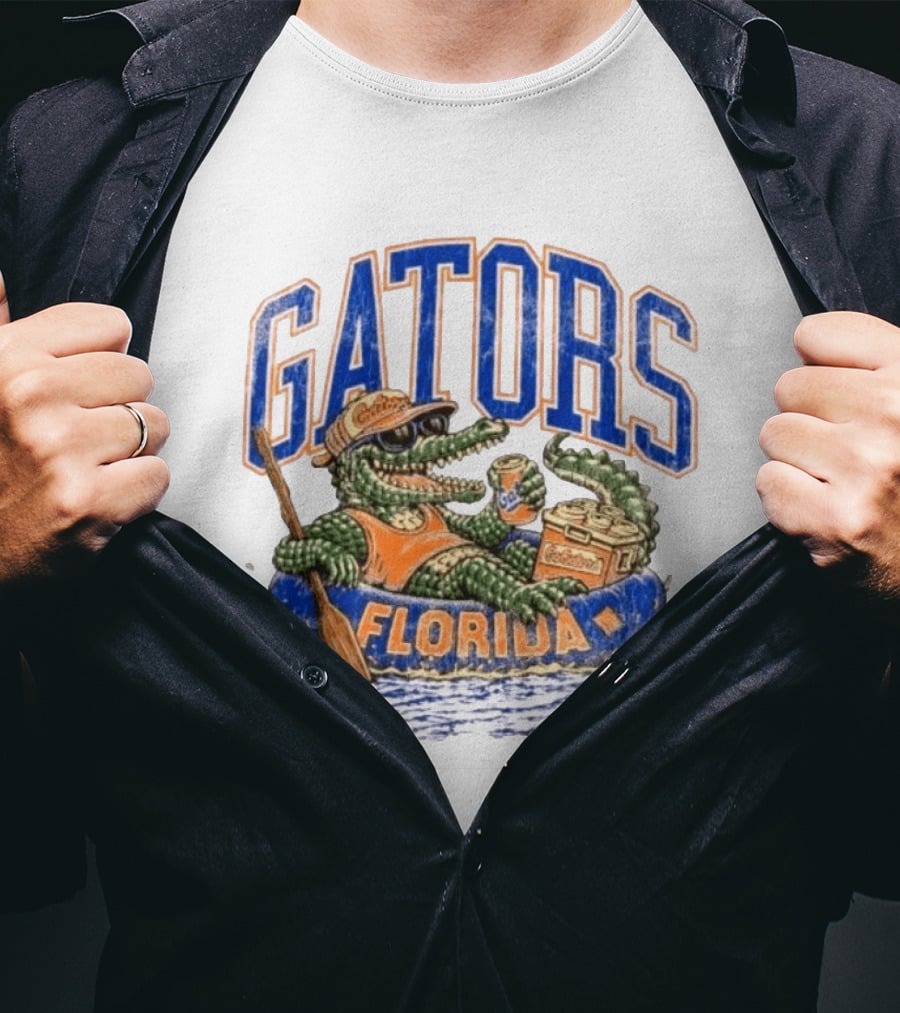 Florida Gators Duvin Leisure Alligator Floating Tube Gators Gear T-Shirt