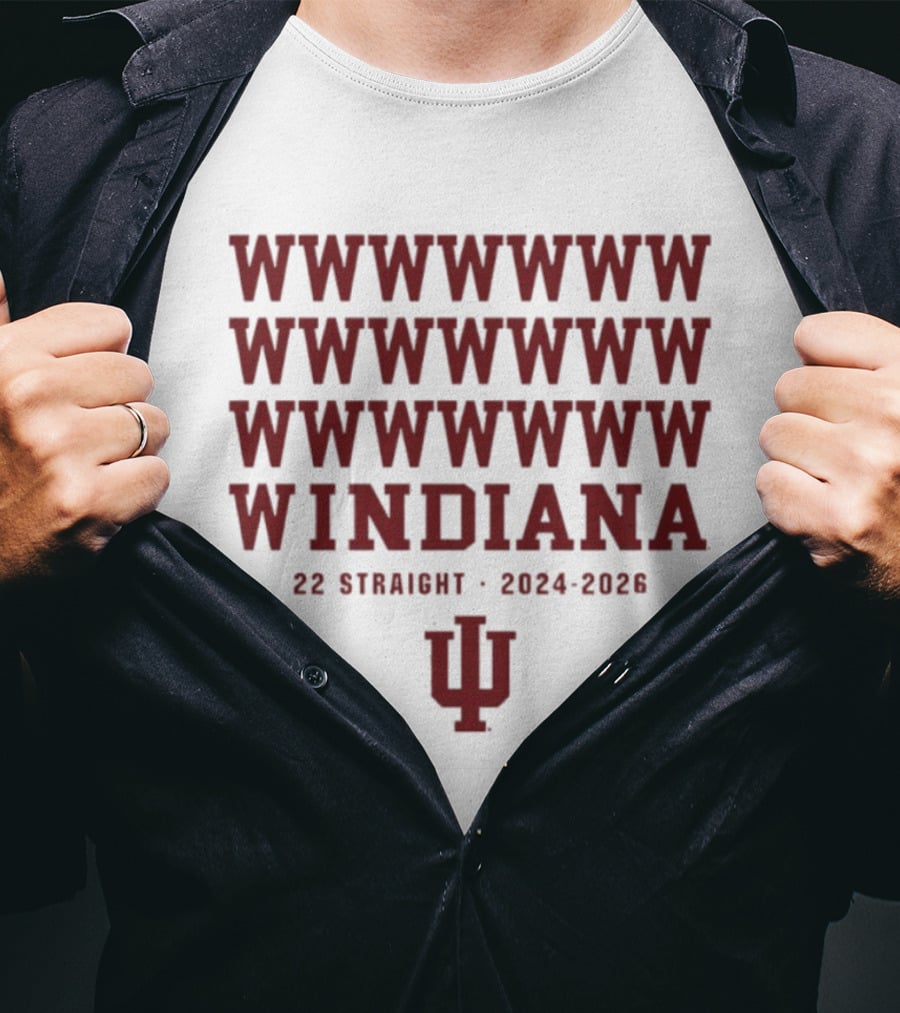 Indiana Hoosiers Football Windiana 22 Straight Wins 2024 2026 T-Shirt