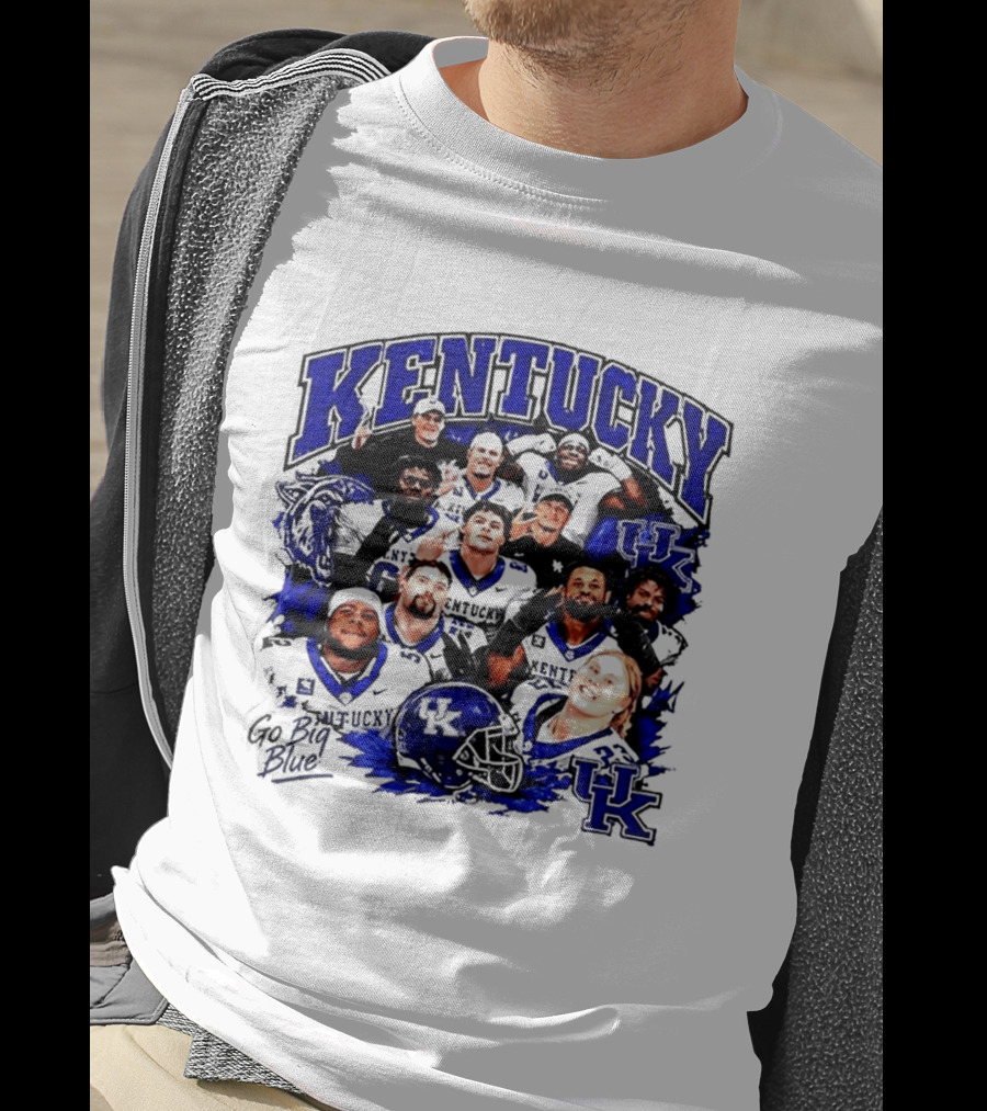 Kentucky Wildcats Go Big Blue Team UK Football Players T-Shirt
