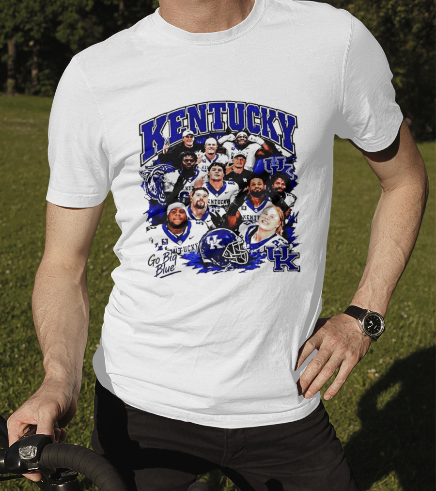 Kentucky Wildcats Go Big Blue Team UK Football Players T-Shirt