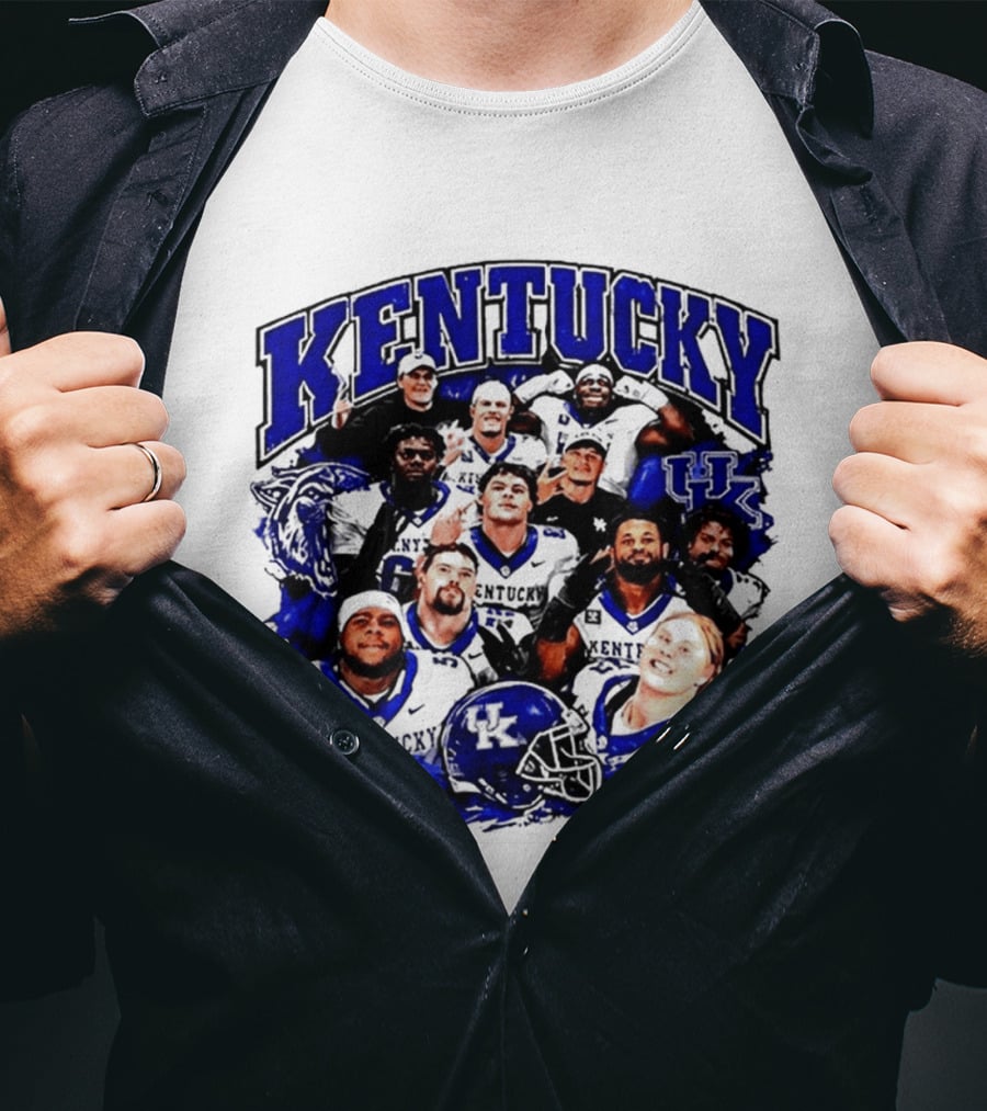 Kentucky Wildcats Go Big Blue Team UK Football Players T-Shirt