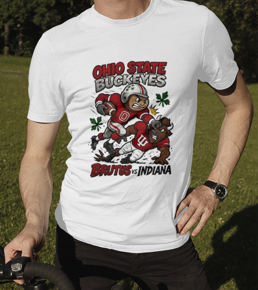 Ohio State Buckeyes Brutus Vs Indiana Hoosiers Rivals Football Showdown T-Shirt
