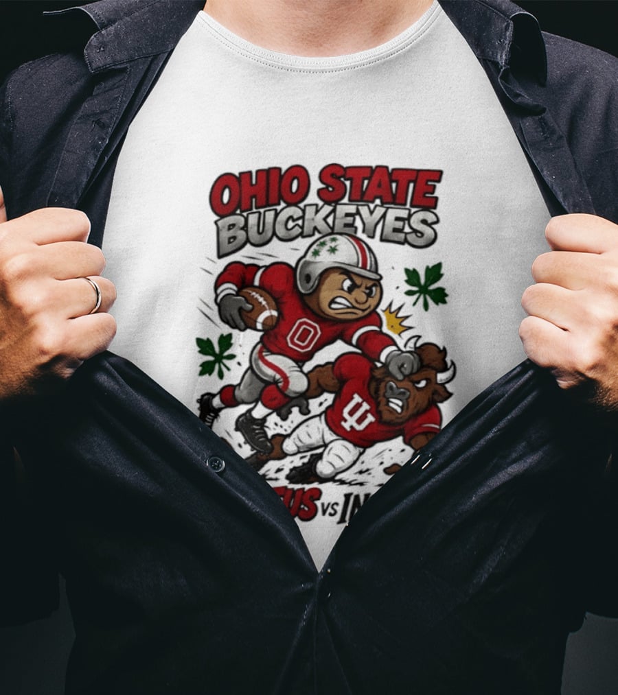 Ohio State Buckeyes Brutus Vs Indiana Hoosiers Rivals Football Showdown T-Shirt