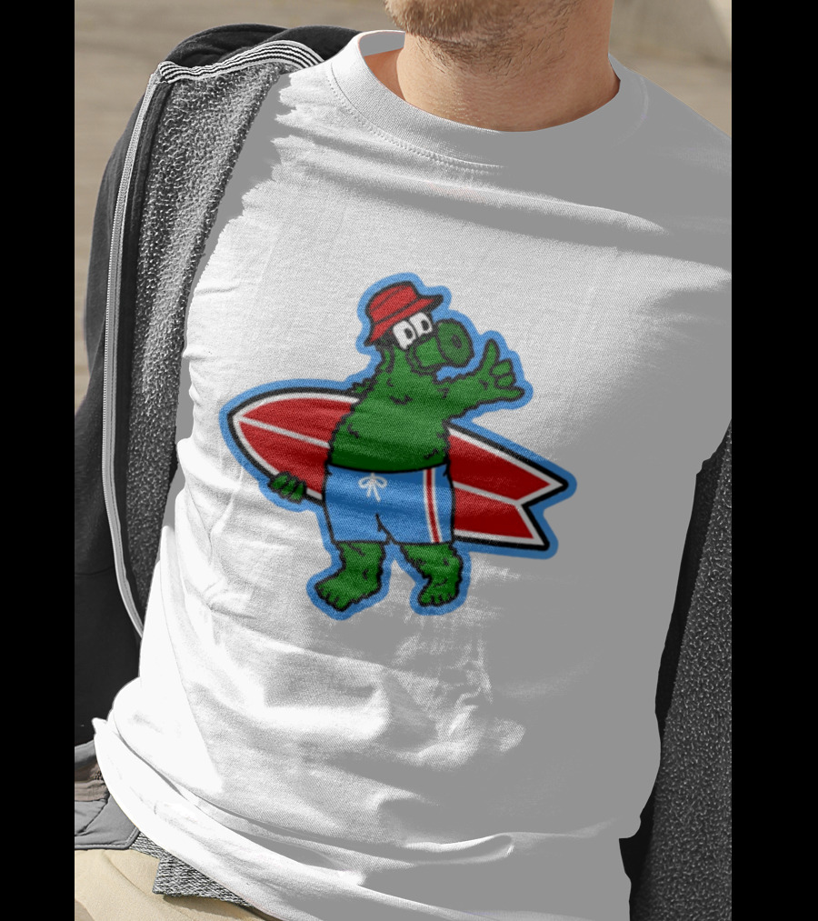 Phillie Phanatic Philadelphia Phillies Surfing Mascot 2026 Baseball T-Shirt