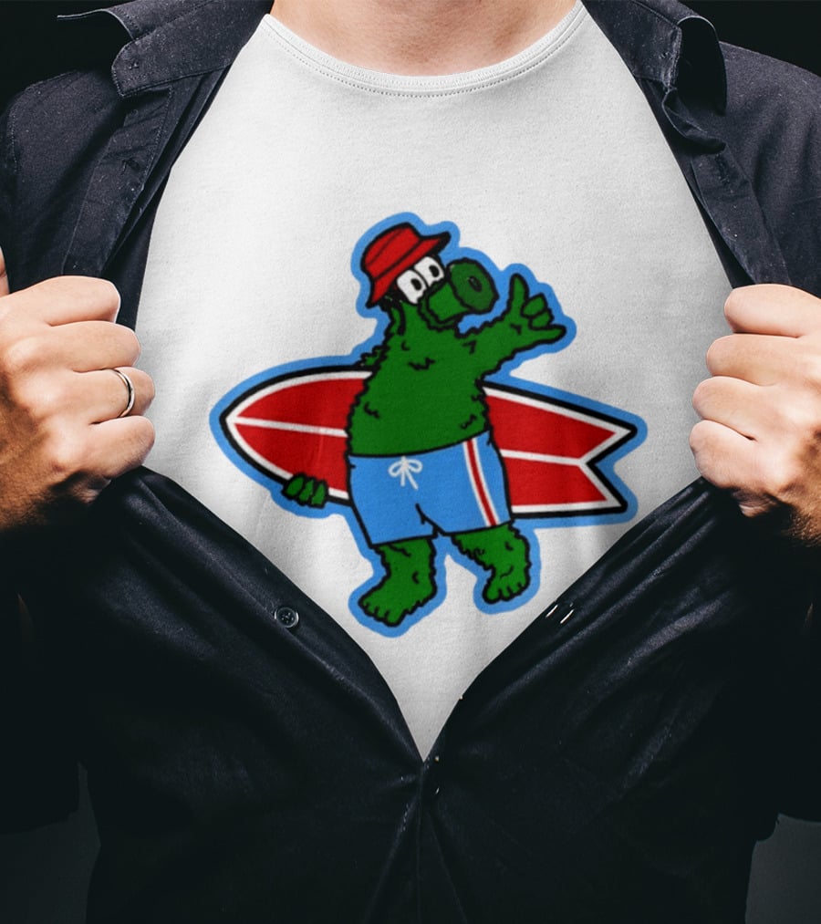 Phillie Phanatic Philadelphia Phillies Surfing Mascot 2026 Baseball T-Shirt