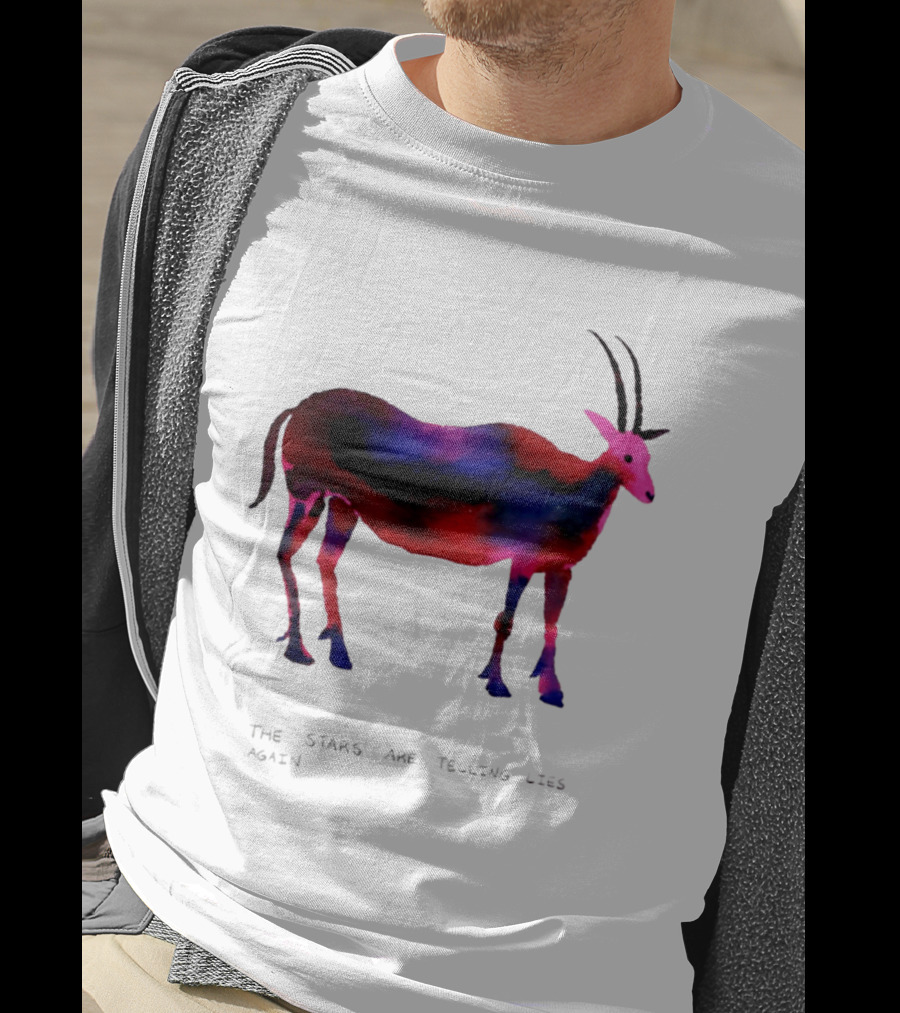 The Stars Are Telling Lies Again Astrology Watercolor Goat T-Shirt