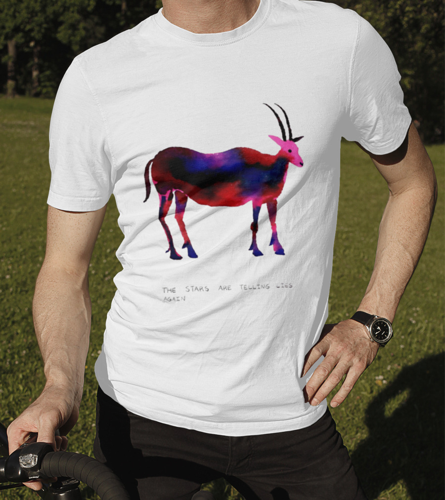 The Stars Are Telling Lies Again Astrology Watercolor Goat T-Shirt