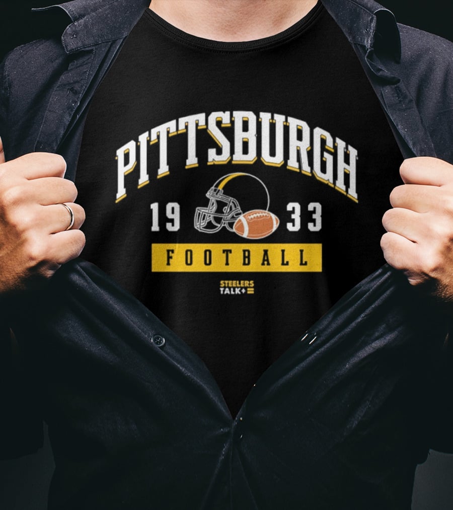 Pittsburgh 1933 Football Helmet Steelers Team Trademark T-Shirt