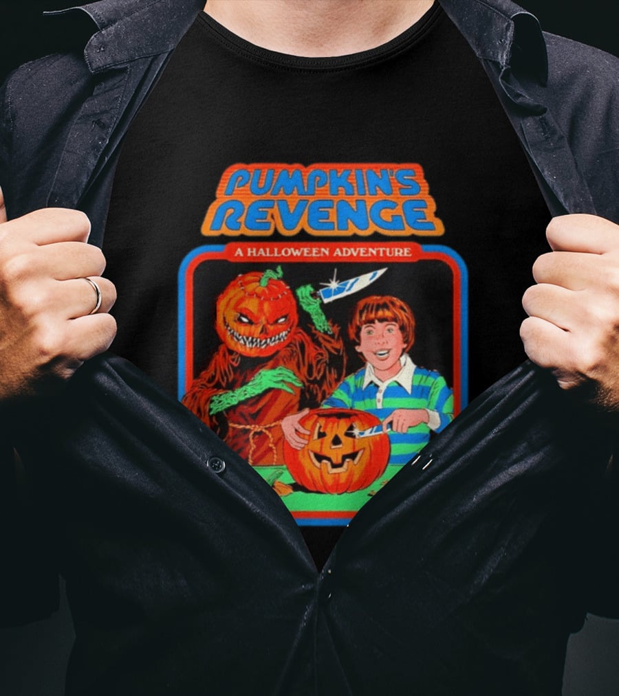 Pumpkin's Revenge A Halloween Adventure Creepy Jack O' Lantern T-Shirt