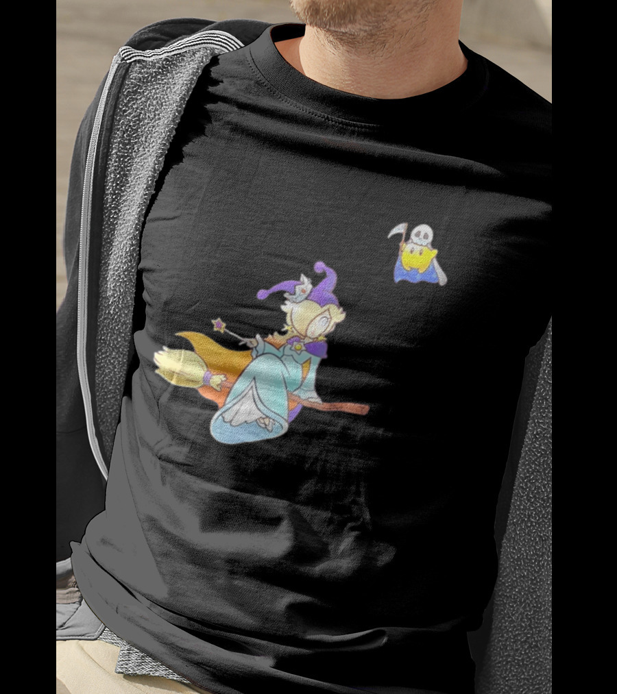 Rosalina Witch Broomstick With Luma Halloween Magic Adventure T-Shirt