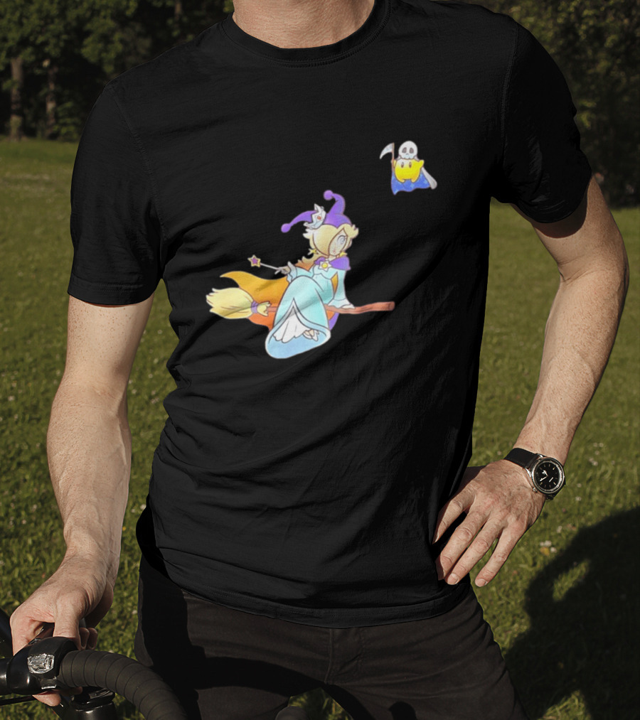Rosalina Witch Broomstick With Luma Halloween Magic Adventure T-Shirt
