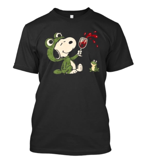 Snoopy Frog Mayhem Christmas Fun Under Mistletoe For Snoopy Fans T-Shirt