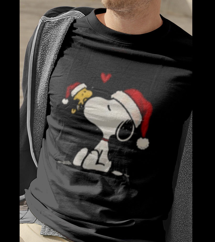 Snoopy Santa Hat Most Likely To Get Caught Kissing For Snoopy Lovers T-Shirt