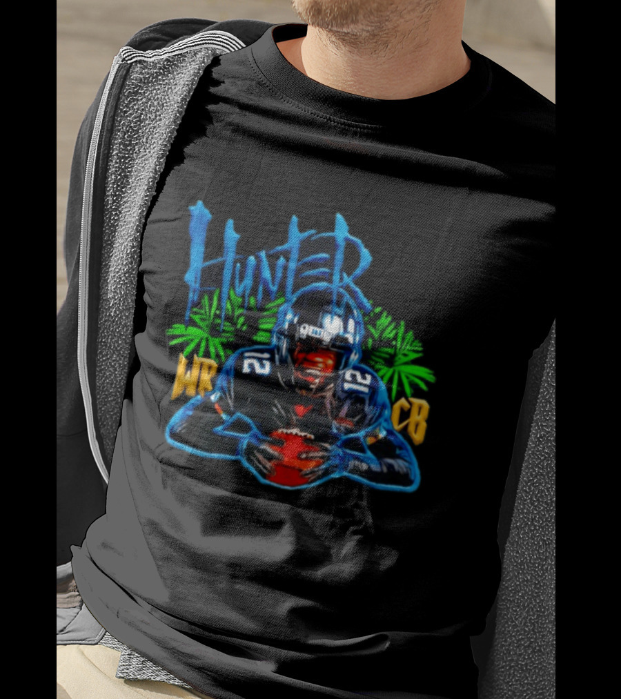 Travis Hunter Jacksonville Jaguars WR CB Football Player Holding Ball T-Shirt
