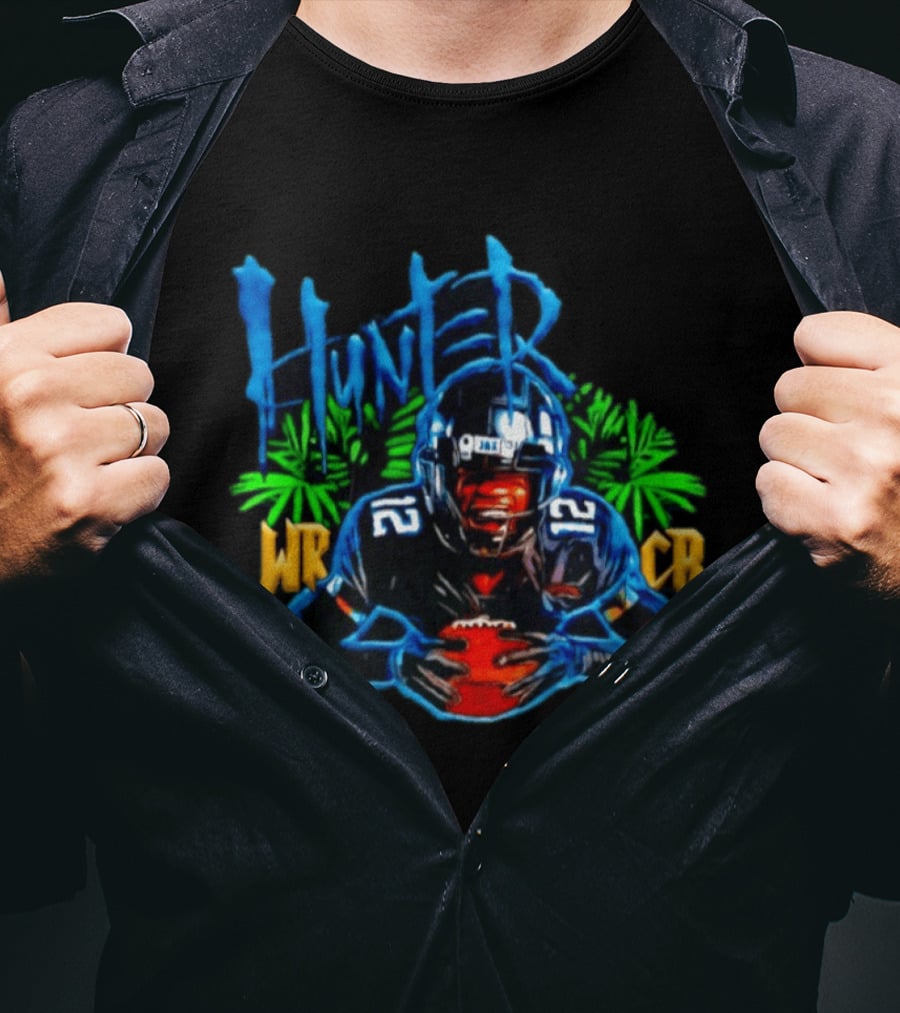 Travis Hunter Jacksonville Jaguars WR CB Football Player Holding Ball T-Shirt