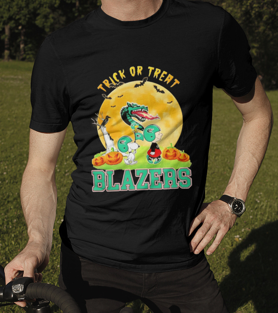 UAB Blazers Peanuts Halloween Trick Or Treat Abbey Road 2026 T-Shirt