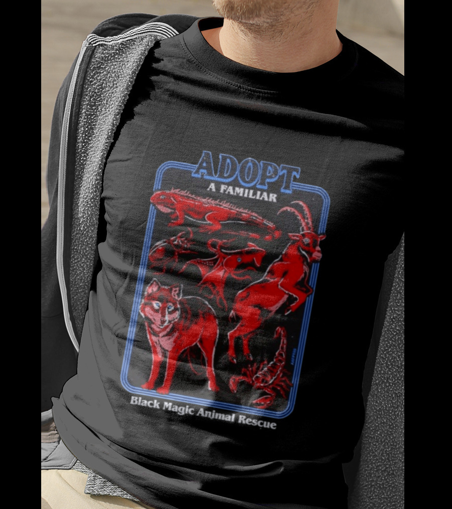 Adopt A Familiar Wolf Black Magic Animal Rescue T-Shirt