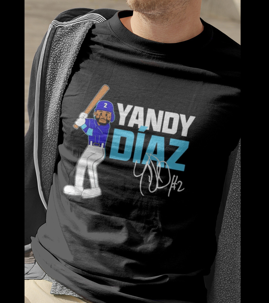 Yandy Diaz Tampa Bay Rays 2026 ALCS Cartoon Player Number 2 T-Shirt