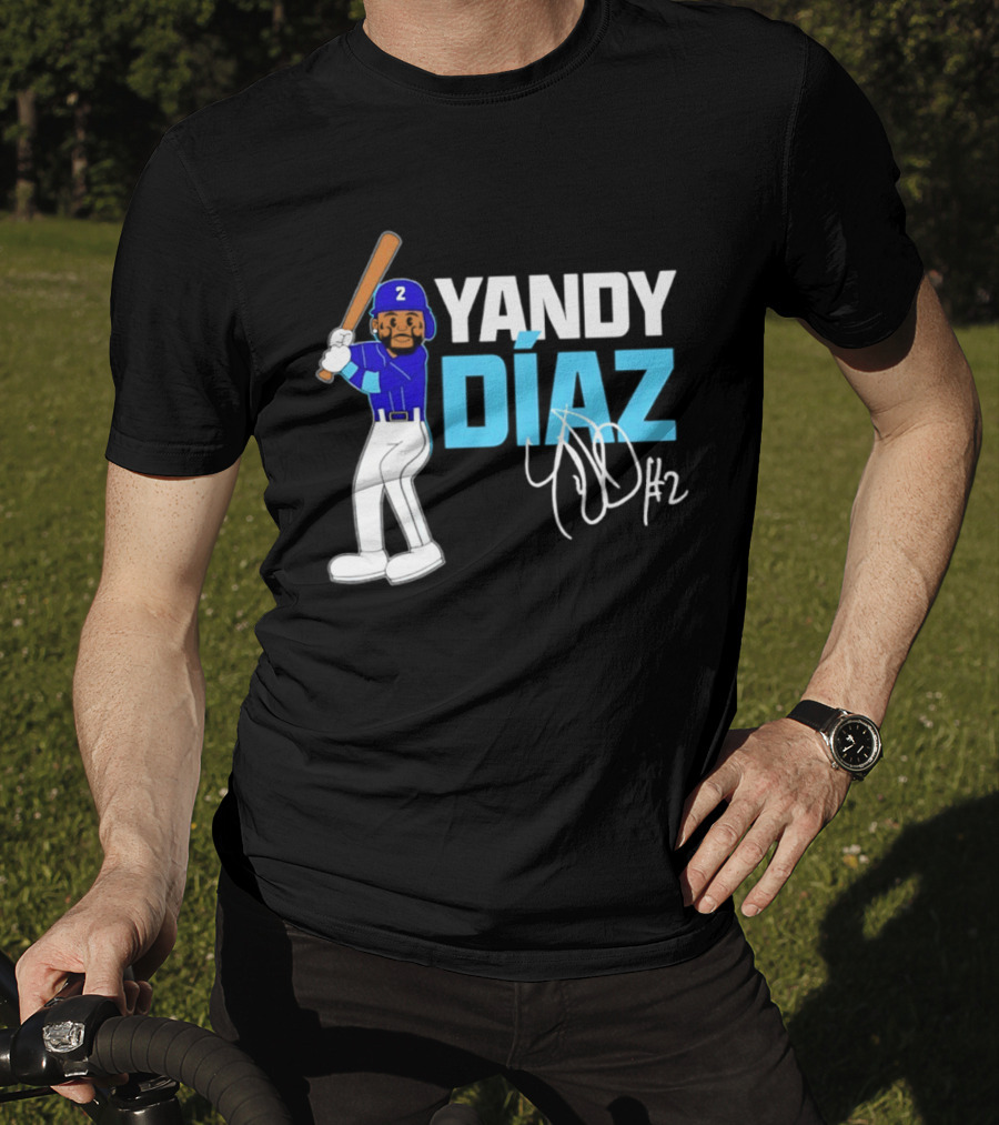 Yandy Diaz Tampa Bay Rays 2026 ALCS Cartoon Player Number 2 T-Shirt
