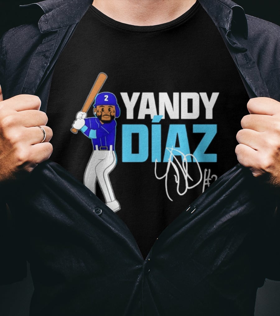 Yandy Diaz Tampa Bay Rays 2026 ALCS Cartoon Player Number 2 T-Shirt